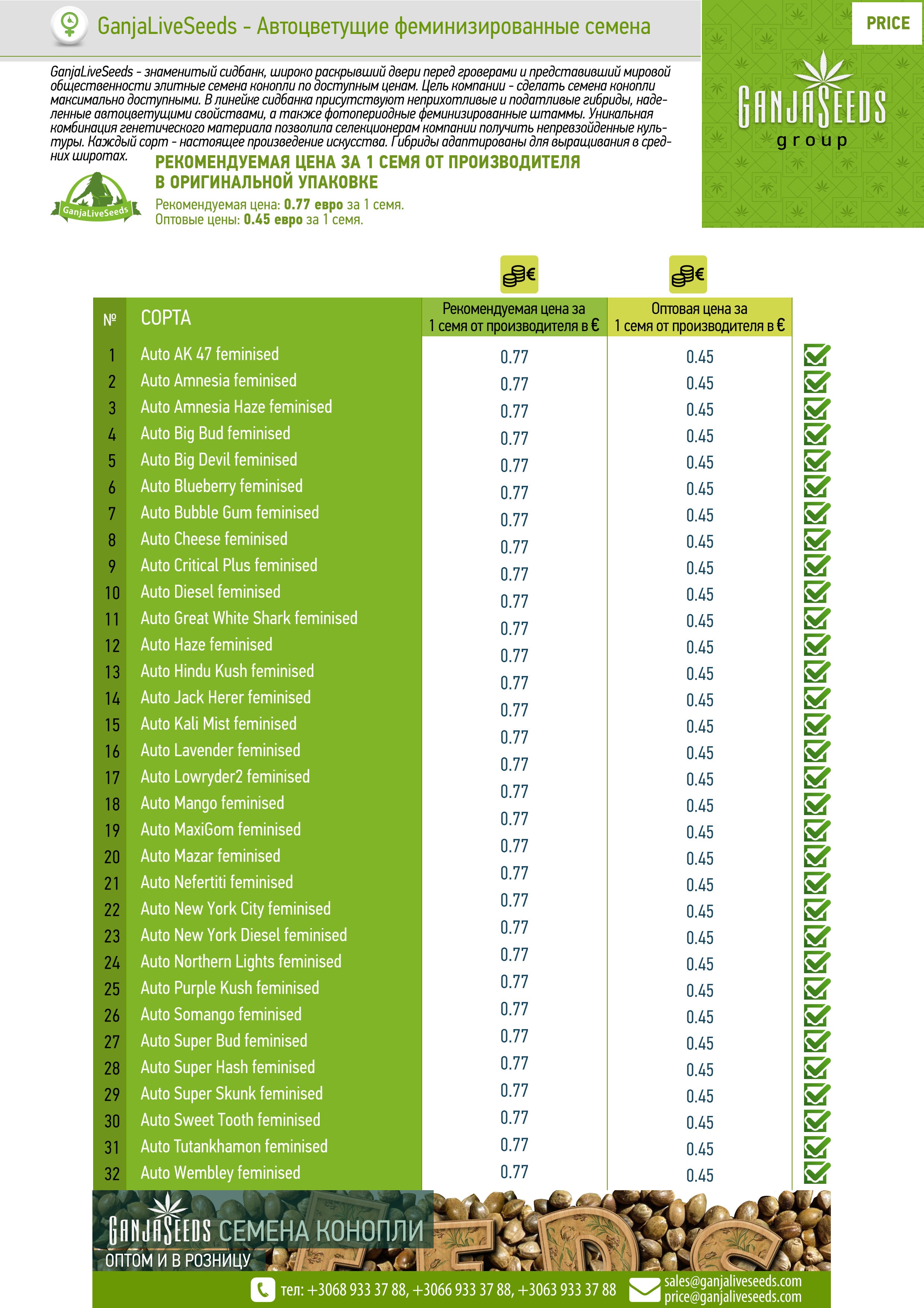 Семена конопли оптом GanjaLiveSeeds Семена конопли оптом GanjaLiveSeeds
